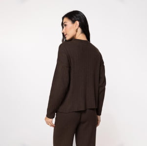 Blusa Feminina em Tricô Soft - 25171 Chocolate