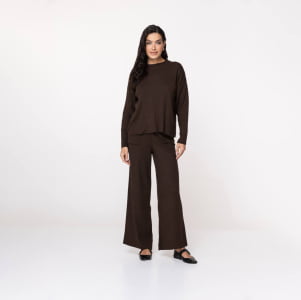 Blusa Feminina em Tricô Soft - 25171 Chocolate