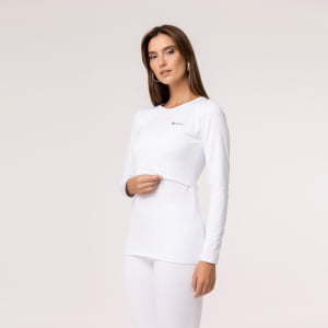 Blusa Térmica Amamentação Segunda Pele - 922 Branco