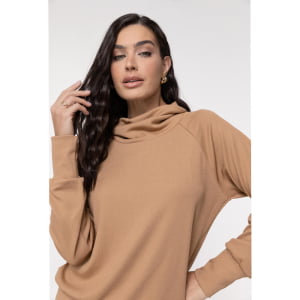 Blusa Térmica Feminina Canelada Gola Alta - 3221 Camel