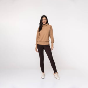 Blusa Térmica Feminina Canelada Gola Alta - 3221 Camel