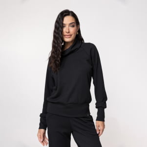 Blusa Térmica Feminina Canelada Gola Alta - 3221 Preto