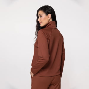 Blusa Térmica Feminina Canelada Gola Alta - 3222 Conhaque