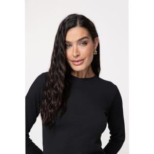 Blusa Térmica Feminina Segunda Pele Canelada - 3137 Preta