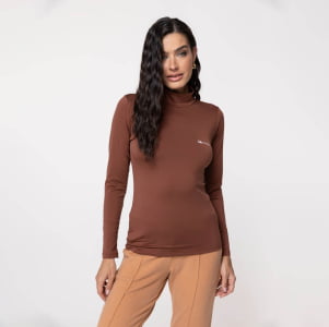Blusa Térmica Feminina Segunda Pele Gola Alta - 2033 Conhaque