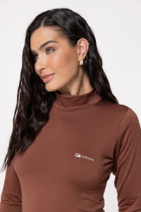 Blusa Térmica Feminina Segunda Pele Gola Alta - 2033 Conhaque