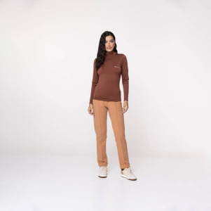 Blusa Térmica Feminina Segunda Pele Gola Alta - 2033 Conhaque