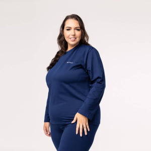 Blusa Térmica Feminina Segunda Pele Plus Size - 2020E Azul Marinho
