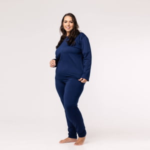 Blusa Térmica Feminina Segunda Pele Plus Size - 2020E Azul Marinho