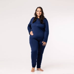 Blusa Térmica Feminina Segunda Pele Plus Size - 2020E Azul Marinho