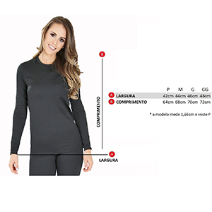 Blusa Térmica Feminina Segunda Pele  - Cinza