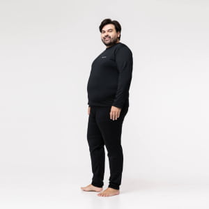 Blusa Térmica Masculina Segunda Pele Plus Size - 2020E Preto