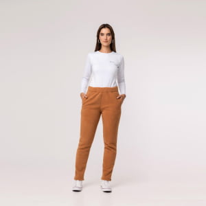 Calça Fleece Térmica Feminina Forrada em Lã - 899 Camel