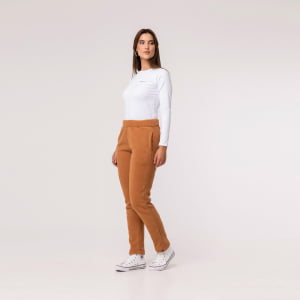 Calça Fleece Térmica Feminina Forrada em Lã - 899 Camel