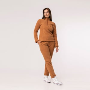 Calça Fleece Térmica Feminina Forrada em Lã - 899 Camel