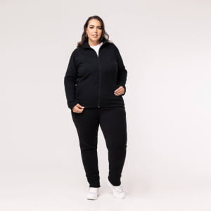 Calça Fleece Térmica Plus Size Feminina - 2008 Preto 