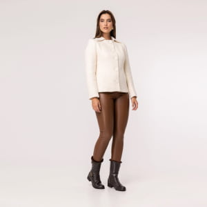 Calça Legging Térmica Feminina em Courino Forrada - 3173 Conhaque