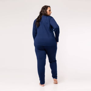 Calça Térmica Feminina Segunda Pele Plus Size - 898E Azul Marinho