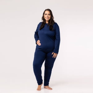 Calça Térmica Feminina Segunda Pele Plus Size - 898E Azul Marinho