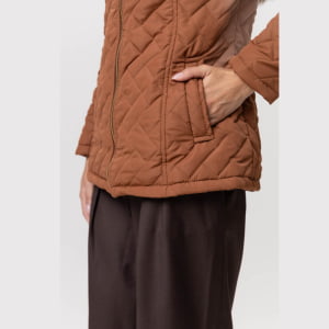Casaco Feminino Puffer Spesso Florença Com Capuz - 4030 Terracota