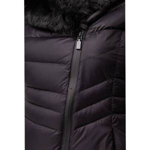 Casaco Feminino Puffer Spesso Pelliccia de Pluma - 034 Preto