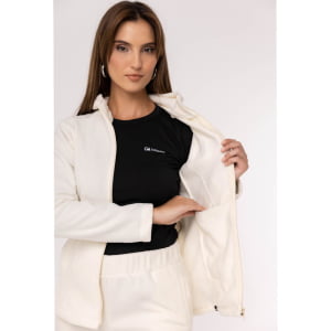 Jaqueta Fleece Térmica Feminina Com Capuz - 3139 Branco