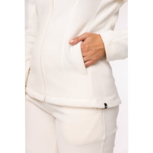 Jaqueta Fleece Térmica Feminina Com Capuz - 3139 Branco