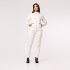 Jaqueta Fleece Térmica Feminina Com Capuz - 3139 Branco