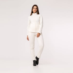 Jaqueta Fleece Térmica Feminina Com Capuz - 3139 Branco