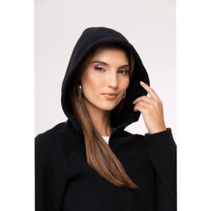 Jaqueta Fleece Térmica Feminina Com Capuz - 3139 Preto 