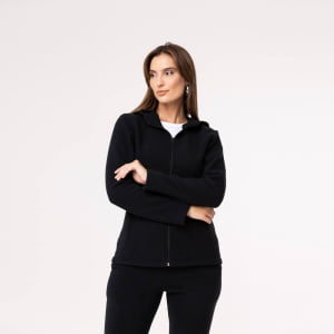 Jaqueta Fleece Térmica Feminina Com Capuz - 3139 Preto 