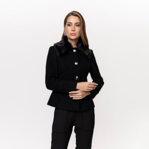 Casaco Térmico Feminino Spesso Bergamo em Velour - 4018 Preto