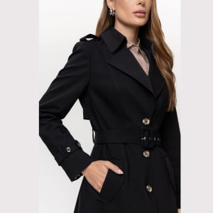 Casaco Térmico Feminino Spesso Trench Coat Firenze - 4589 Preto
