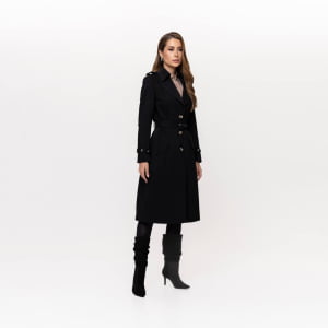 Casaco Térmico Feminino Spesso Trench Coat Firenze - 4589 Preto