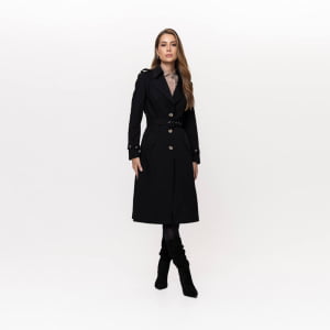 Casaco Térmico Feminino Spesso Trench Coat Firenze - 4589 Preto