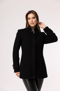 Casaco Térmico Feminino Spesso Trento Em Lã Premium Italiana - 4601 Preto