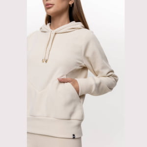 Fleece Térmico Feminino Canelado com Capuz - 3190 Pérola