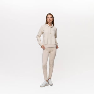 Fleece Térmico Feminino Canelado com Capuz - 3190 Pérola