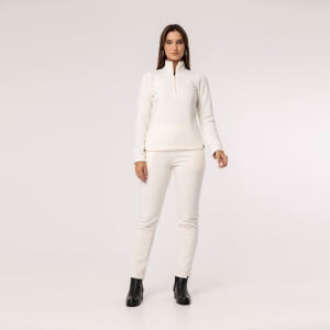 Fleece Térmico Feminino Meio Zíper - 918 Off White