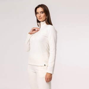 Fleece Térmico Feminino Meio Zíper - 918 Off White