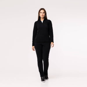 Fleece Térmico Feminino Meio Zíper - 918 Preto 