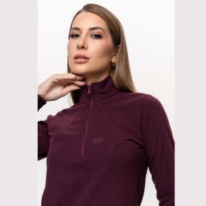 Fleece Térmico Feminino Meio Zíper - 918 Bordô