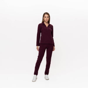 Fleece Térmico Feminino Meio Zíper - 918 Bordô