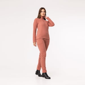 Fleece Térmico Feminino Meio Zíper - 918 Canela