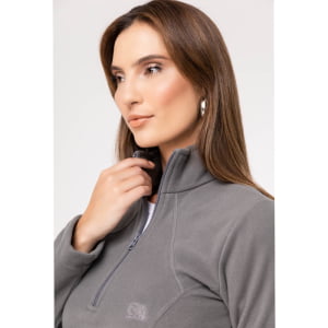 Fleece Térmico Feminino Meio Zíper - 918 Chumbo