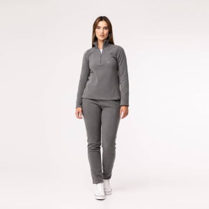 Fleece Térmico Feminino Meio Zíper - 918 Chumbo