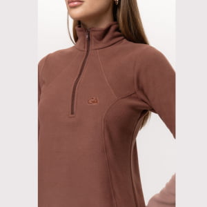 Fleece Térmico Feminino Meio Zíper - 918 Conhaque