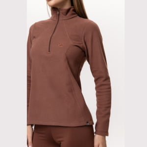 Fleece Térmico Feminino Meio Zíper - 918 Conhaque