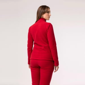 Fleece Térmico Feminino Meio Zíper - 918 Off Vermelho