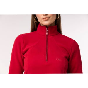 Fleece Térmico Feminino Meio Zíper - 918 Off Vermelho